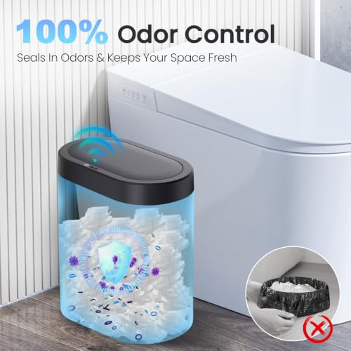 5 Gallon Motion Sensor Trash Can, Black Touchless Slim Garbage - Image 6