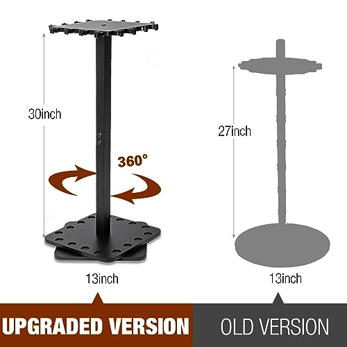 Rotating Fishing Rod Holder for Garage,Wood Floor Pole Rack Black - Image 3