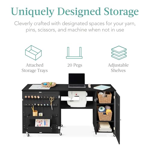 Best Choice Products Large Folding Sewing Table | Home Organization - Image 5