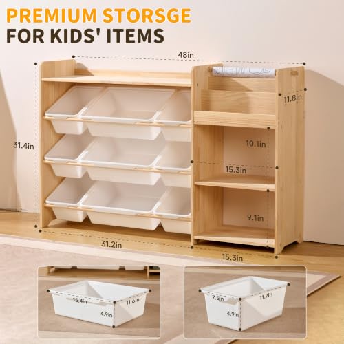 3-in-1 Montessori largeToyStorageBox withKidsBookshelf - Image 4