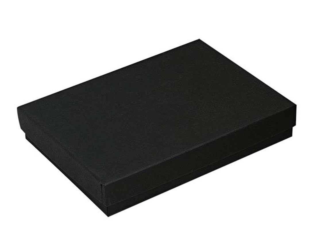 RJ Displays Jewelry Gift Boxes – 6 Pack Matte Black Cotton-Filled - Image 1