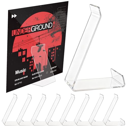 8 Pack Vinyl Record Stand, Acrylic Record Display Stand - Image 2