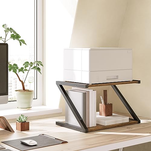 Desktop Printer Stand, 2-Tier Printer Table with Storage Shelf - Image 3