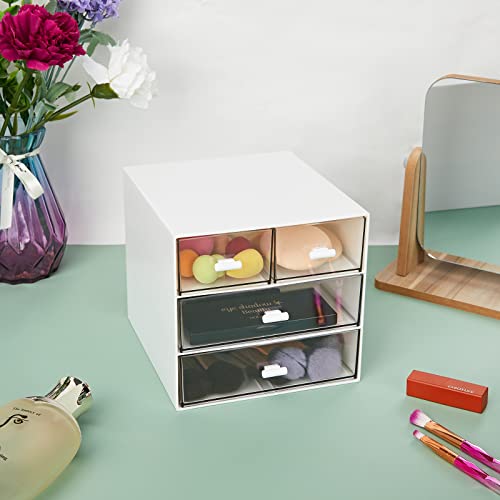 Desk Organizer with 4 Drawers, Clear Plastic Desk Storage Box - Image 8