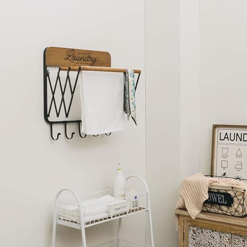 Accordion Laundry Rack, Retractable Wall Mounted Racks - Image 5