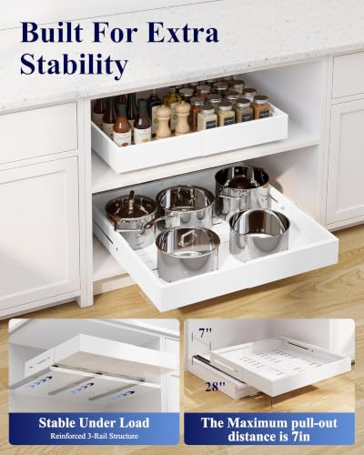 Kitsure Pull Out Cabinet Organizer - 2 Pack(12.6"-21" D x - Image 4