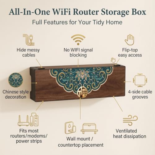 Wall Mounted Router Storage Box,WiFi Router Hidden Storage Box - Image 7