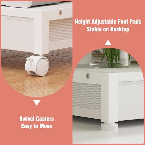 2-Tier Desktop Printer Stand with 2 Fabric Drawers | Home Organization - Image 5