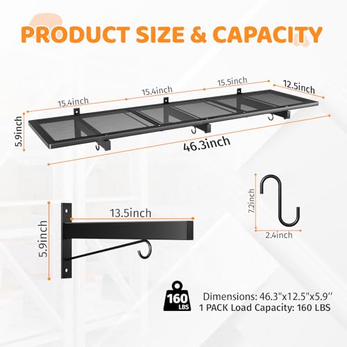 Garage Wall Shelving, 1x3.85ft Heavy Duty Garage Shelving - Image 3