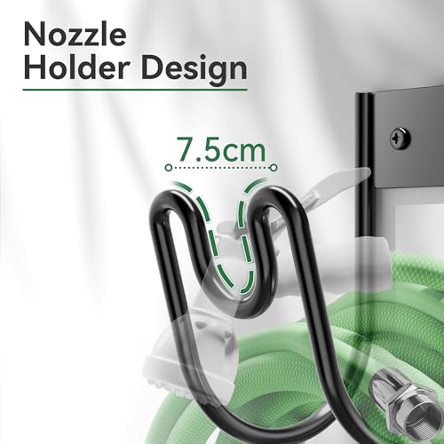 Black Metal Garden Hose Holder - Wall Mounted Water Hose - Image 7