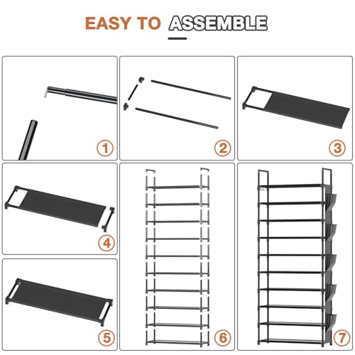 Tall Shoe Rack - 10 Tier Shoe Organizer 30-35 Pairs Boot Storage - Image 7