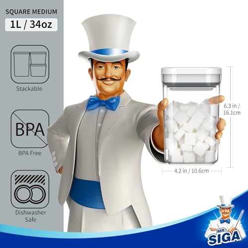 MR.SIGA 4 Pack Airtight Food Storage Container Set for Pantry - Image 4