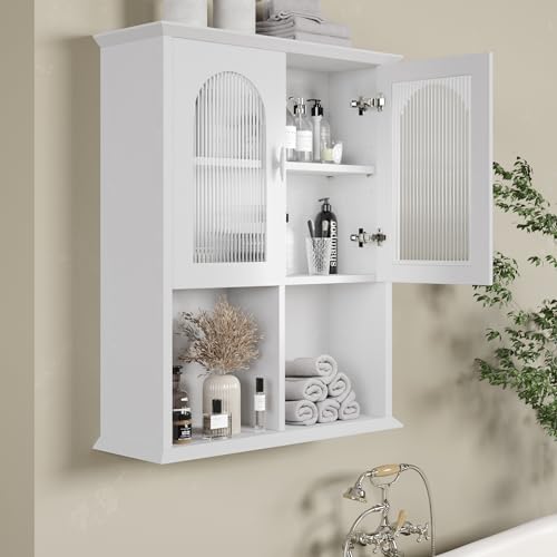 CJL Bathroom Wall Cabinet with Fluted Door, 23.6'' x 29.5'' - Image 3
