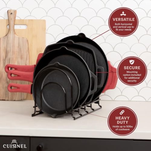 Cuisinel 5-Tier Pan Organizer for Cast Iron Skillets Griddles - Image 5