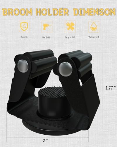 Magnetic Mop and Broom Holder, Broom Gripper Stainless Steel Mop - Image 5