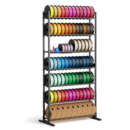 3D Printer Filament Storage Rack, 7-Tier Organizer with Basket - Image 2