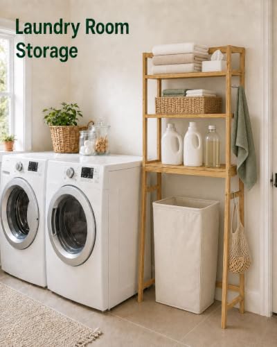 Over The Toilet Storage,Space Saving 3 Tier Bamboo | Home Organization - Image 6