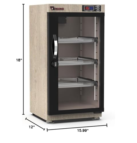 55L Electronic Dry Cabinet with Combination Lock, Oak - Image 3