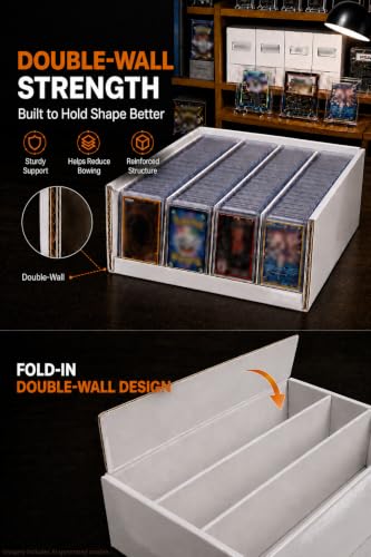 4 Row Toploader Trading Card Storage Box with Divider - Image 4