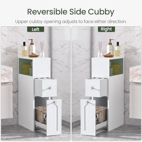 CHOEZON Slim Bathroom Storage Cabinet, with Slide Out Drawers - Image 7