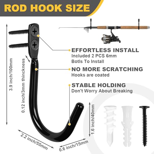 Fishing Rod Holder for Garage, Fishing Rod Holder - Image 3
