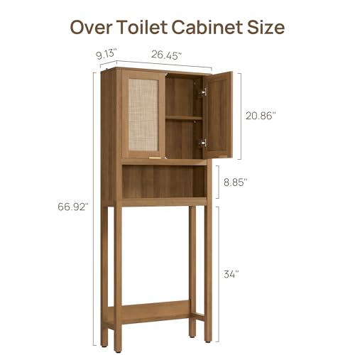 SICOTAS Over the Toilet Storage Cabinet, Rattan Door - Image 3