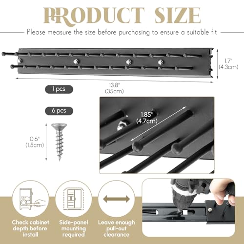 Blulu 1 Pcs 13.8'' Sliding Tie Rack Hangers for Closet, 25 - Image 3
