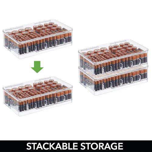 mDesign Plastic Large Stackable Divided Battery Storage - Image 5