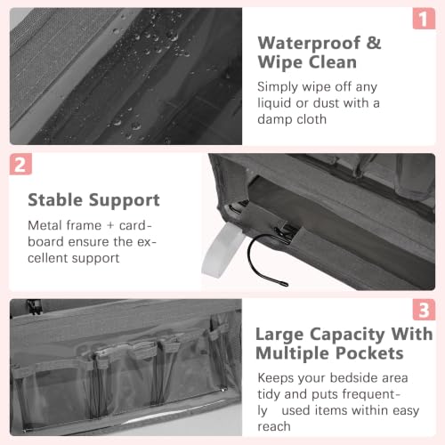 Clear PVC Bedside Caddy, Hanging Storage Organizer | Home Organization - Image 6
