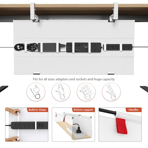 Univivi No Drill Under Desk Cable Management Tray, 36 inch - Image 3