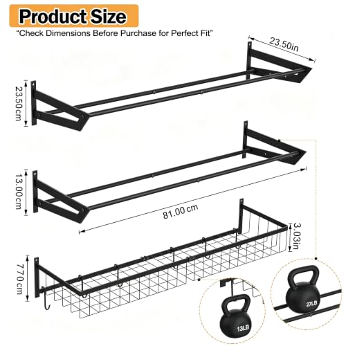 Ball Metal Holder Wall Mount Sports Organizer with 3Tier - Image 4