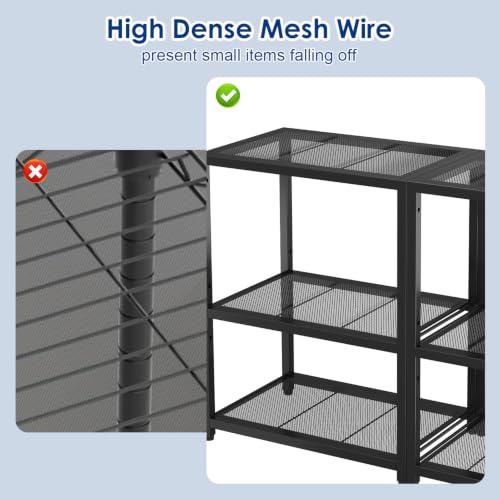 3-Tier Short L Shaped Metal Storage Rack with Height - Image 7