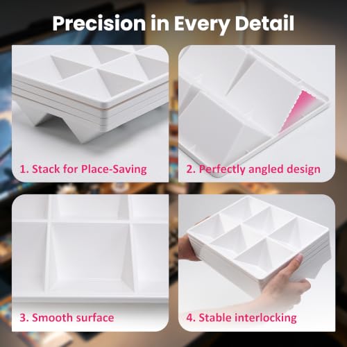 LUVCOSY 8 Pcs 6-cell Stackable Card Sorting Tray, Durable - Image 5
