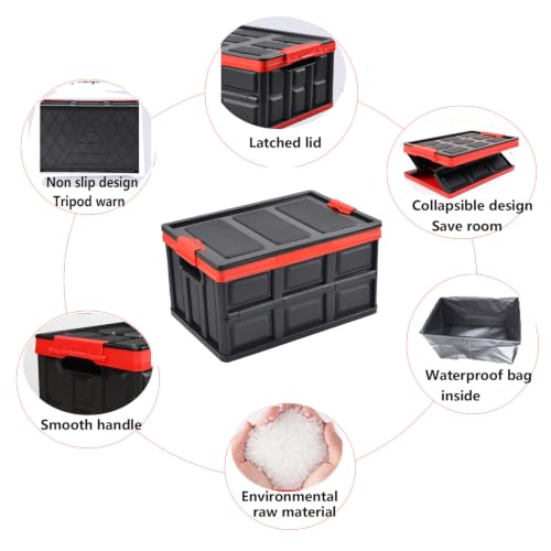 Collapsible Storage Crate, 55L(14.5Gal) Car Trunk | Home Organization - Image 7