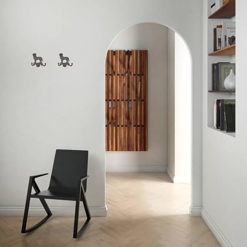 Cast Iron Wall Hooks, Dog Leash Holder with Dual Hangers - Image 3