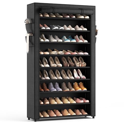 LANTEFUL Shoe Rack with Covers - 10 Tiers Tall Shoe | All Products - Image 2