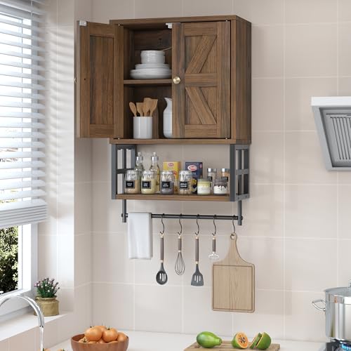 Bathroom Wall Cabinet, Farmhouse Medicine Storage with Towel Bar - Image 7