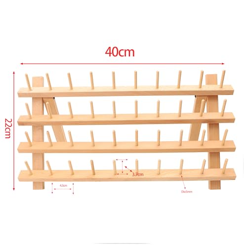 40 Mini Spools Solid Beechwood Free-Standing Thread Rack - Image 4