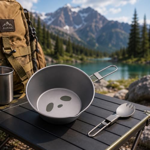 Ultralight Panda Titanium Sierra Cup with Titanium Spoon - Image 4