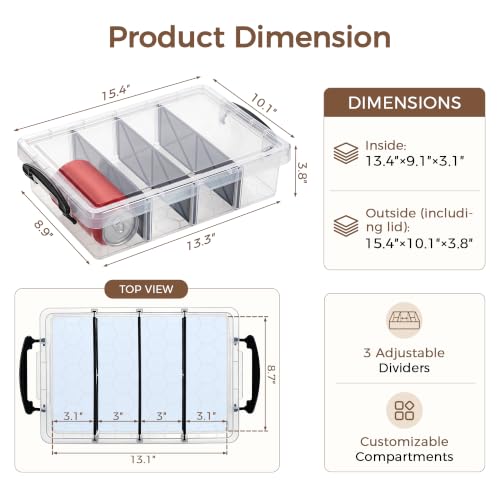 Citylife 2PC Clear Craft Organizers and Storage with 3 - Image 3