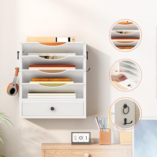 HOOBRO Wall File Organizer, Mail Organizer Wall Mounted - Image 6