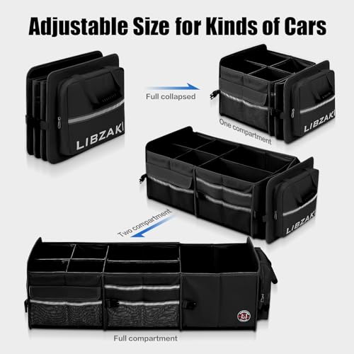 LIBZAKI Oversize 4 in 1 Car Trunk Storage Organizer, Multi - Image 5