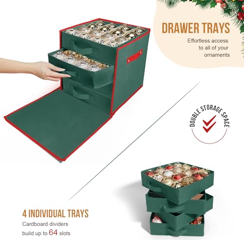 Premium Christmas Ornament Storage Box Keeps 64 3" & 4 - Image 6