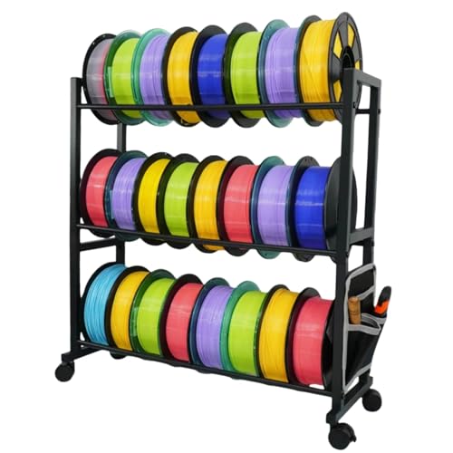 3D Printer Filament Storage Rack with Wheels,3 Tier Spool Holder - Image 2