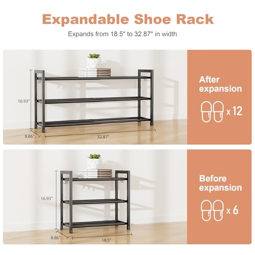 LANTEFUL 3-Tier Expandable Shoe Rack for Closet - Image 4