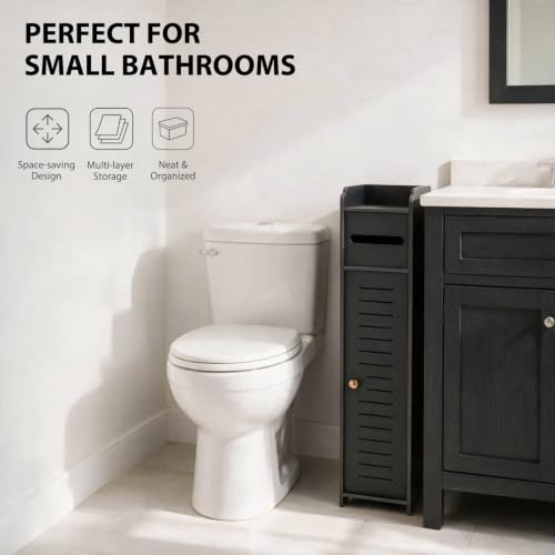 PowerKing Slim Bathroom Storage Cabinet, Toilet Paper Organizer - Image 4