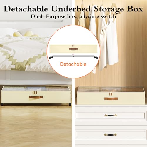 Yecaye Under Bed Storage with Wheels, 2 Pack Under Bed - Image 6