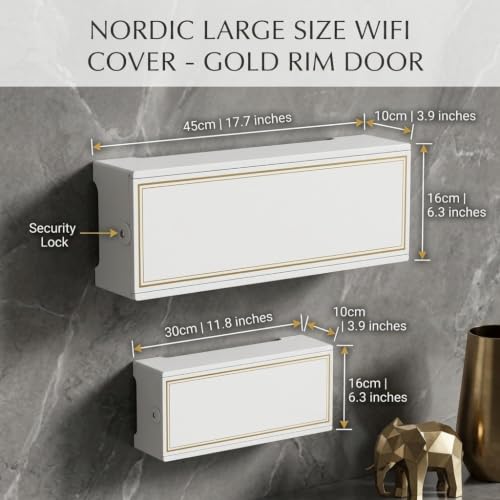 WiFi Router Storage Cabinet Wall Mount Router Hider Box with Door - Image 3