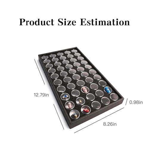3 Pack Black Jewelry Display Case, 50 Slots Diamond - Image 3