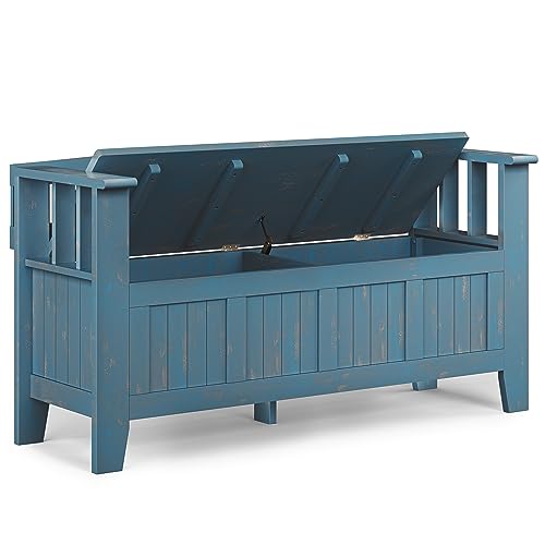 SIMPLIHOME Acadian 48" Wide Solid Wood Storage Bench - Image 5